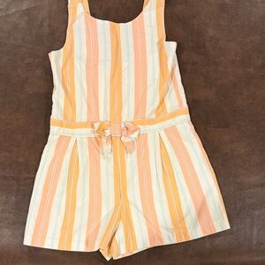 Janie and Jack. Size 8. Striped Orange and White Kids Romper